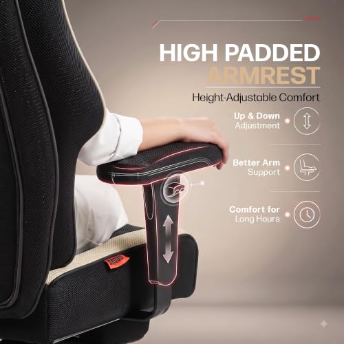 Image of Drogo Majestic Ergonomic Office Chair for Work & Home 400LBS | Big and Tall Boss Chair for Office with High Cushion, Lumbar Support, Padded Armrest, 135 Recline & Footrest,1 Yr Warranty (Black&Brown)