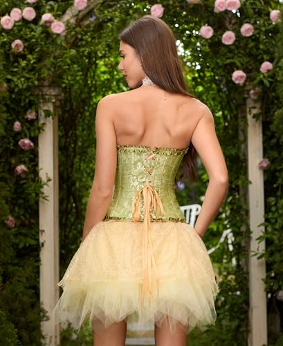 Image of SZIVYSHI Corset Tops for Women, Bustier Shapewear Lingerie, Lace Waist Push Up Bodysuit