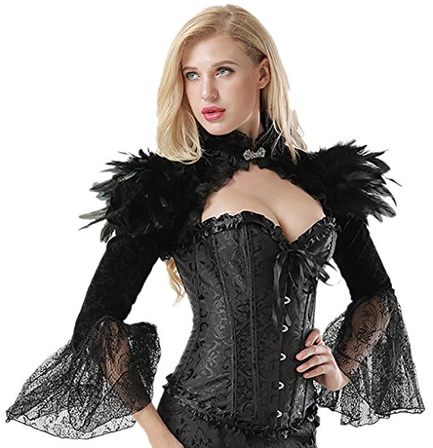 Alivila.Y Fashion Corset Womens Feather Steampunk Jacket Retro Bolero Vintage Shrug4