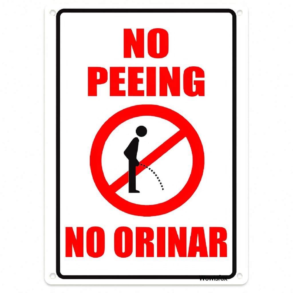 Spanish No Peeing No Orinar Notice Sign, 8 x 12 Inch Aluminum