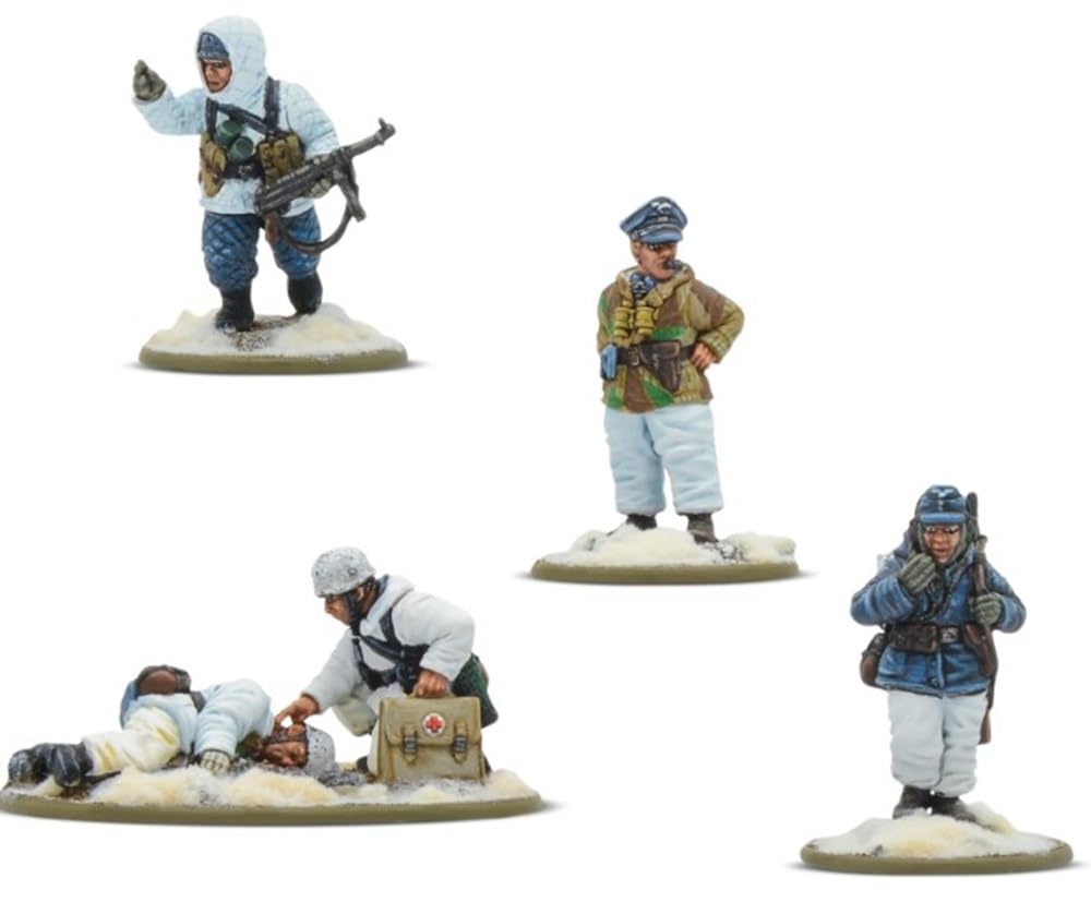 Fallschirmjager Winter Starter Army - Miniaturas a escala de 28 mm para acción de pernos altamente detalladas, miniaturas de la Segunda Guerra Mundial para mesa