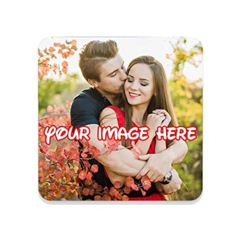 Personalised Big Fridge Magnet Photo 9 cm x 9 cm Creamy White Background Cover