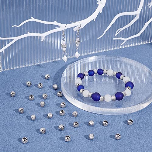 UNICRAFTALE About 100pcs Textured Stainless Steel Beads Rondelle Metal Stripe Spacer Bead Round Loose Beads for DIY Jewelry Making 2mm Hole Stainless Steel Color - Image 3