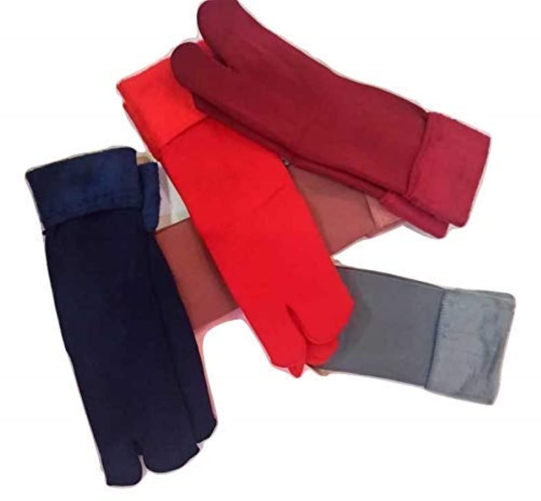 INFISPACE ® Boys & Girls Age-Wise Warm Winter Thick Fleece Fur Socks With Thumb (Pack Of 4 Pair) (5-8 Year), Ankle Length, Multicolour - Image 2 thumbnail