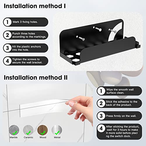 Kunsluck Wall Mount For Switch And Switch Oled, Metal Wall Mount Holder To Safely Store Your Switch Near Or Behind Tv (Black) #TOP2