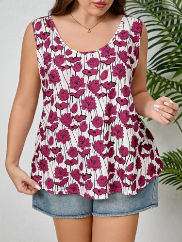 Image of Plus Size Tank Tops for Women Summer Sleeveless Tops Loose Fit Tunic Tanks
