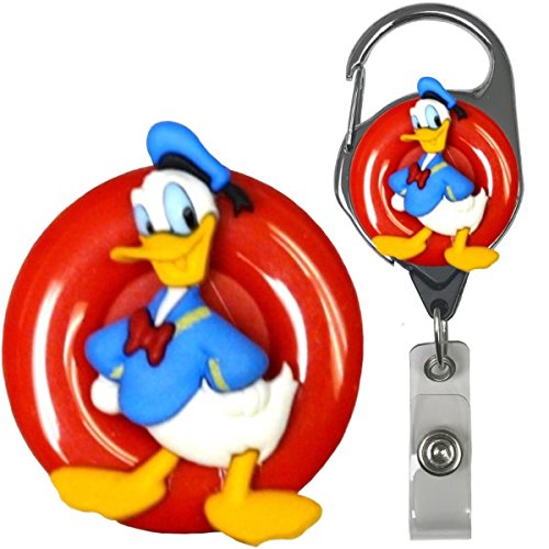 Cartoon Duck Character Real Charming Premium Retractable Metal Carabiner ID Badge Holder Badge Reel Don MC