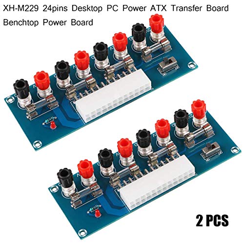 ARCELI 2 stuks 24 pins ATX Benchtop voeding board computer ATX voeding breakout adapter module 12 V 5 V 3,3 V
