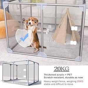 Acrylic dog playpen dog playpen indoor puppy pen pets fence puppies cage10 panels for puppies dog play pens for dogs indoor 8   cucciolini doodles