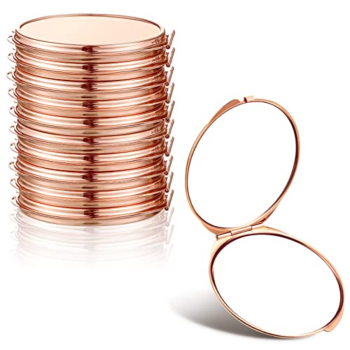 Espejo compacto doble cara 8 piezas color oro rosa