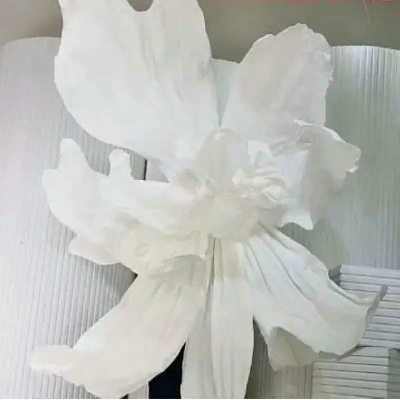 Grandes Fleurs d'iris artificielles en Papier Blanc, 60 cm, pour décoration de Mariage, de fête d'anniversaire, de scène, de fenêtre