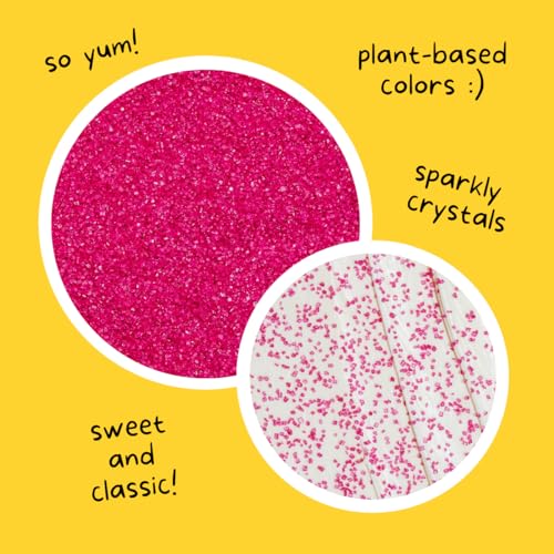 Image of Supernatural Twinkles Sprinkles, Hot Pink Sanding Sugar, Plant-Based Color, Vegan, 3oz, Made in USA