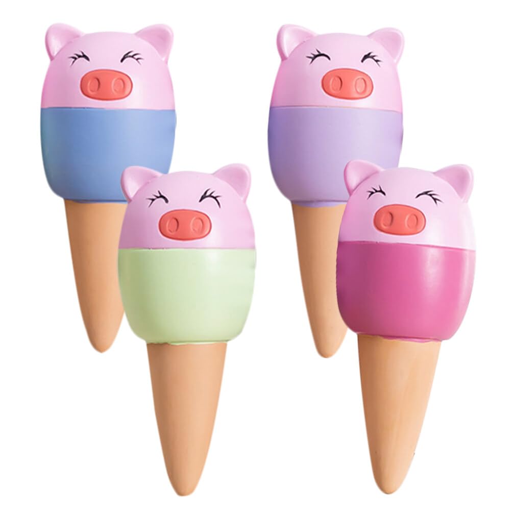 BESPORTBLE Pointes D'arrosage en Terre Cuite 4 Pièces Cochon Pointes D'arrosage Automatique Globes Animal Mignon Jardinières en Terre Cuite À Arrosage Automatique Arroseur Automatique