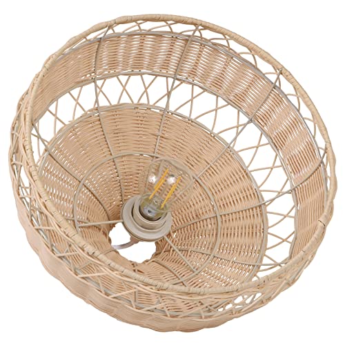 Plug-in Wood Pendant Light Fixture for Living Room, Kitchen, Bedroom, and Dining Room - Stylish Hanging Lamp with Adjustable Cord (11.1 inch) - Image 2