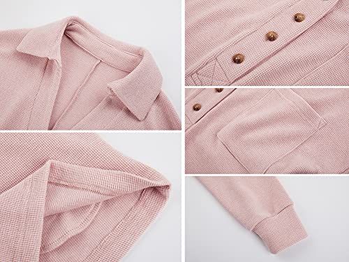 Saodimallsu Womens V Neck Button Romper Casual Waffle Knit Long Sleeve Playsuit Short One Piece Jumpsuit Outfit With Pocket #TOP7