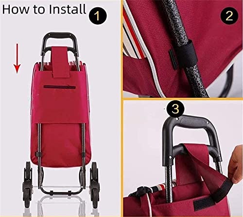 Einkaufswagen Ersatzbeutel, Oxford Stoff wasserdichtes Aufbewahrungsbeutel, Trolley Ersatzbeutel Einkaufswagen Backup Trolley Bag Gepäckbeutel Ersatz Lebensmittelwagen -Cartbeutel – Bild 4