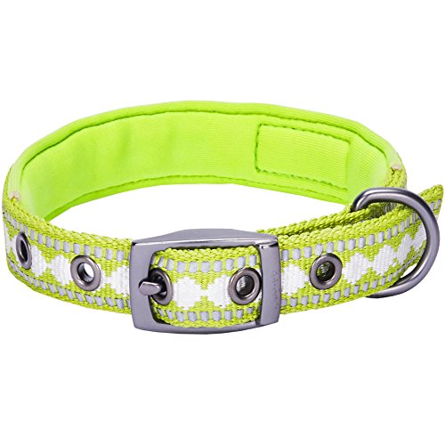 Blueberry Pet Reflective Jacquard Dog Collar with Neoprene Paddin...