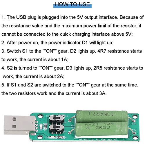 Image of 3 pcs USB Load Tester Resistance Module 5V1A /2A /3A Power Bank Discharge Resistor Switchable Load Resistance Discharging Ageing Resistance Electronic Load Detector