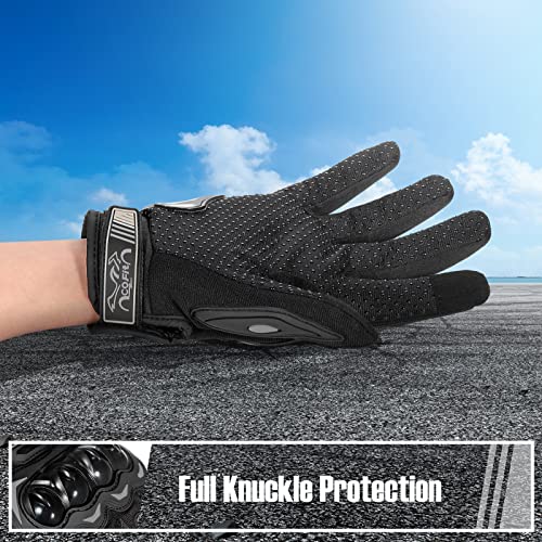 Image of COFIT Motorcycle Gloves Breathable, Touchscreen Motorbike Gloves Anti-Slip with Good Grip Hard Knuckles Protection for Men Women Motocross, BMX ATV MTB Cycling, Road Racing - Black XXXL