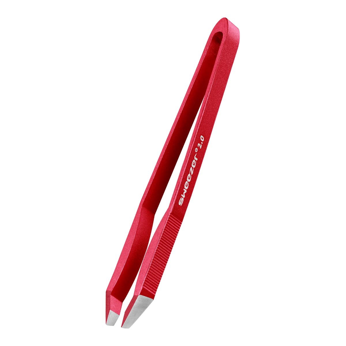 Rubis Red Switzerland Tweezer Sweezer 2.0 - Slanted Eyebrow Tweezers - Handcrafted Precision Aluminium Eco Tweezers