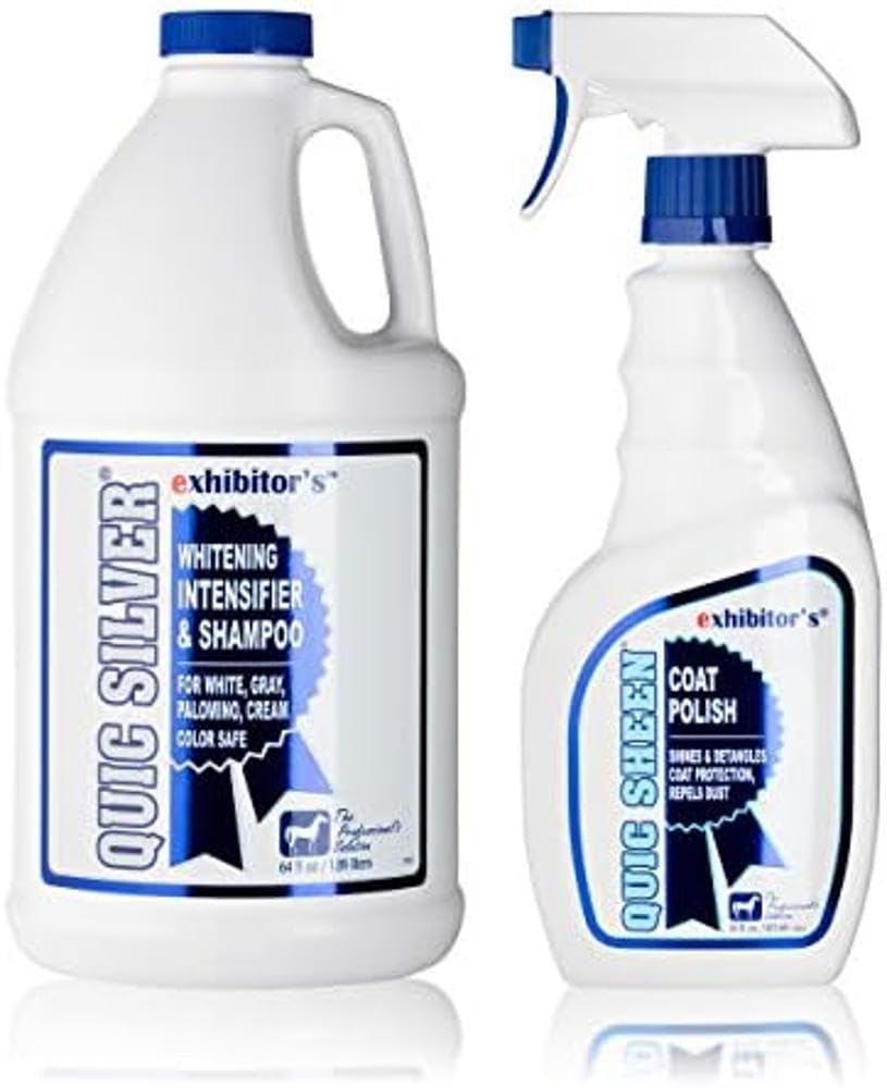 exhibitor's Quic Silver 64 Ounce Quic Sheen 16 Ounce Value Pack Revolutionary Shampoo for Dogs and Horses for The Ultimate Value