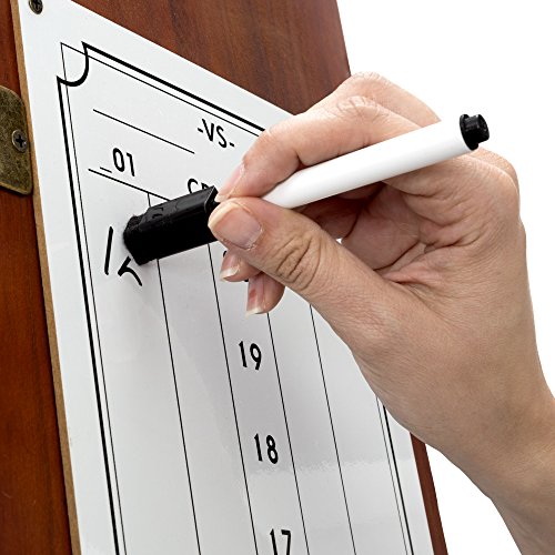 Image of Dart Board Cabinet Set - with 6 Metal-Tip Darts and Dry Erase Scoreboard by Trademark Poker