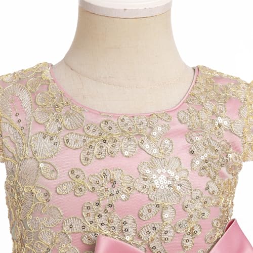 IBTOM CASTLE Toddler Baby Girl Tulle Tutu Dresses Flutter Sleeve Floral Sequins Butterfly Wedding Birthday Party Pageant Gown4