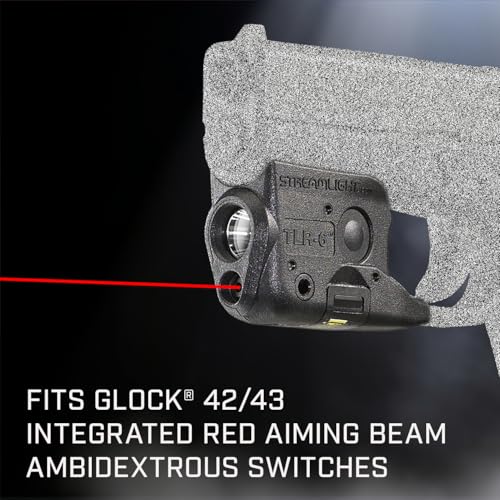 Image of Streamlight 69270 TLR-6 100-Lumen Tactical Weapon Light with Integrated Red Aiming Laser Designed Exclusively and Solely for Glock 42 /43 /43X /48 (No Rail or MOS), Black