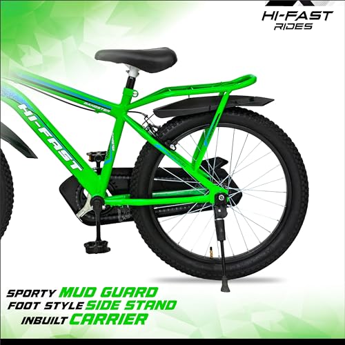 Image of HI-FAST Gangster 20T Cycle for Boys & Girls 7 to 10 Years with Tyre-Tube & Side Stand (Semi-Assembled) 20 Inches,Road Bike, Rigid