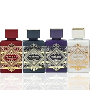Lattafa Perfumes Bade’e Al Oud for Unisex 4 Piece Eau de Parfum Gift Set (Oud for Glory + Sublime + Amethyst + Honor & Glory) 3.4 Ounce/100 ml each