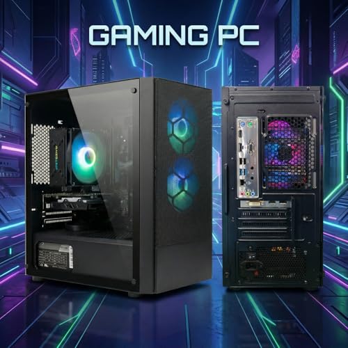 STGsivir Gaming PC, GeForce GT 740 4G GDDR5,Xeon E5 3.4GHZ,32G DDR,1TB SSD,WLAN 6,BT 5.2,RGB Fan x3,Windows11 Pro,Gamer PC Computer Desktop