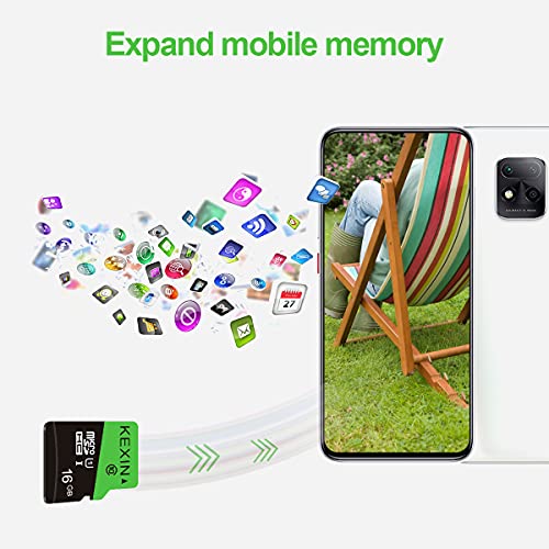 KEXIN Micro SD Karte 16GB 5 Stück Speicherkarte + Adapter UHS-1 MicroSDHC Speicherkarten Class 10 U1 C10 Memory Karte Mini SD Card TF Card für Smartphone, Tablet, Action-Kamera, Drohne und Notebook – Bild 5