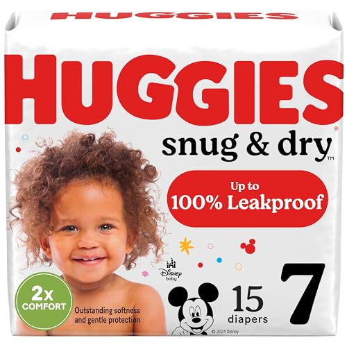 Image of Huggies Size 7 Diapers, Snug & Dry Baby Diapers, Size 7 (41+ lbs), 15 Count, Packaging May Vary