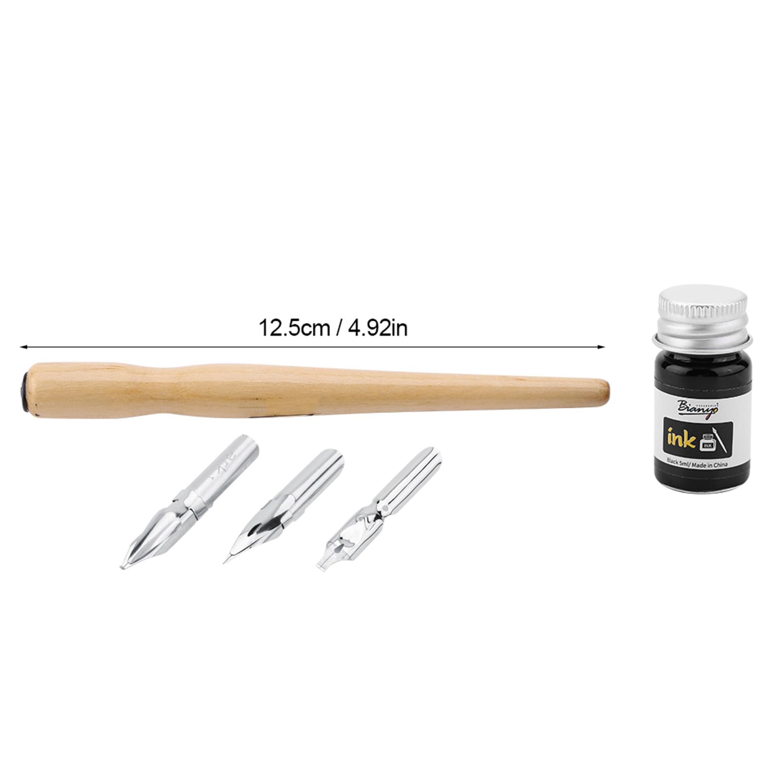 SEAFRONT Comic Dip Pens for Writing Painting with 1 Wood Pen Holder 3 Stainless Steel Nibs 1 Ink Bottle - Image 2