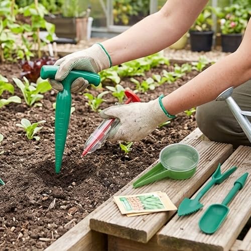 Juego de 8 piezas para plantar semillas con herramientas multifuncionales miniatura 6