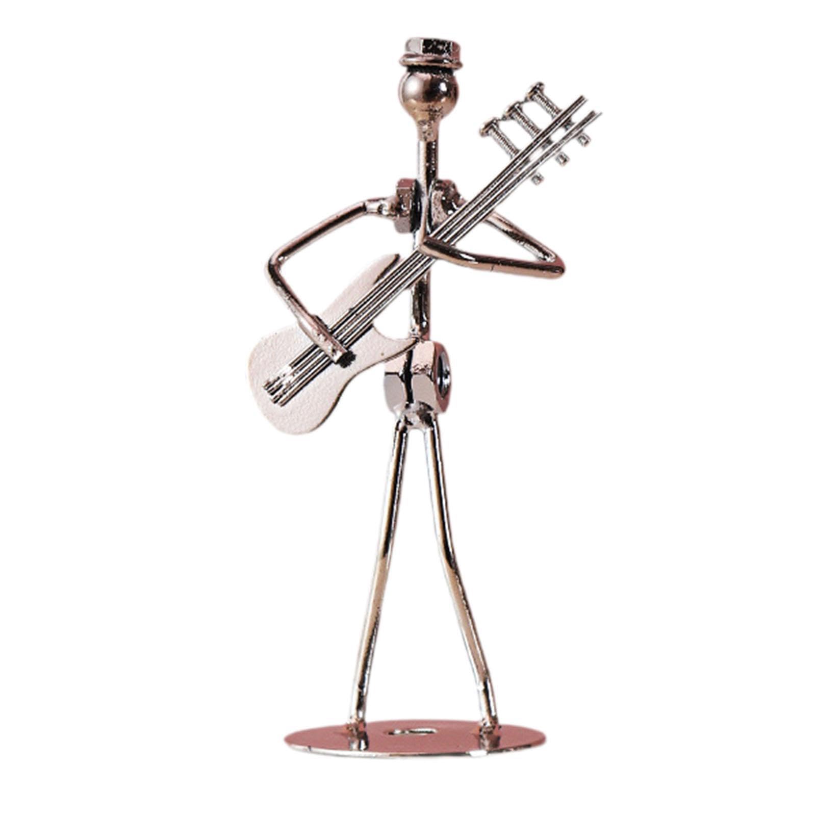 PIXZCSA In Creativity Musician Player Sculpture Collectible Figurine Artistic Masterpiece Musical Man Statue, Electric guitar, 5x13cm
