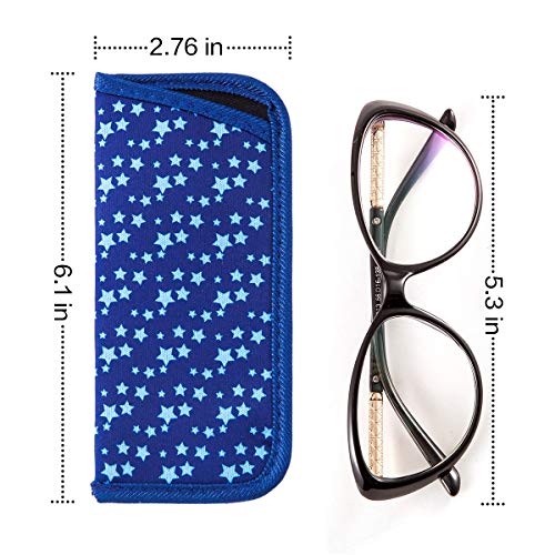 Image of TRIUMPH VISION 3 Pack Reading Glasses Pouch Soft Case Eyeglass Sleeve Slim | Alternative to Bulky Case in bag, Lightweight Lined Padded Protect Optical lens Slip in, Cute Pattern Portable for Daily Use