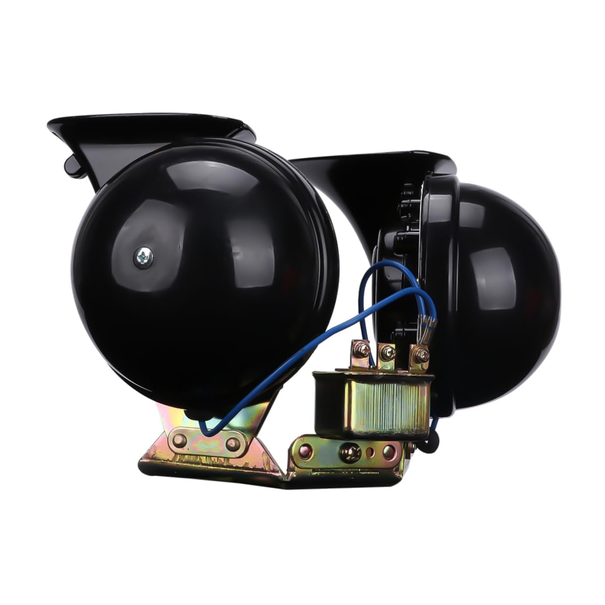 Cabilock Türkenhorn 12v Zweiklanghorn Lkw Hupe aus Kupfer 2 Stück Schneckenform Extrem Lautes Horn für Auto und Roller