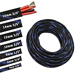 30ft PET Expandable Sleeving Wire Cable Sleeve (1/4", Steel Blue&Black)