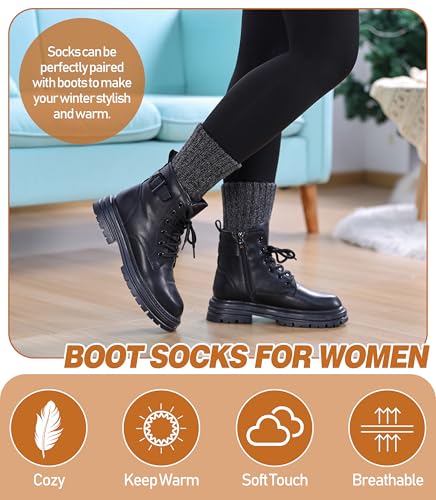 Image of DYW Womens Merino Wool Boot Socks Thermal Thick Winter Warm Cozy Hiking Work Boot Socks Christmas Gift