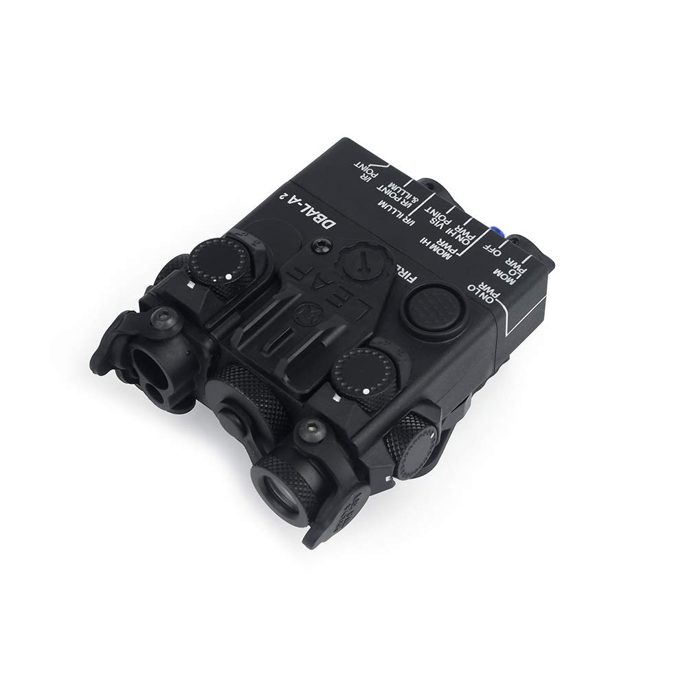 PEQ DBAL-A2 LED Lampe de Poche de Chasse avec Lumière Blanche et Stroboscope, Bouton/Pressostat 2 Modes Boîtier Factice Box QD Mount pour Rail 20mm