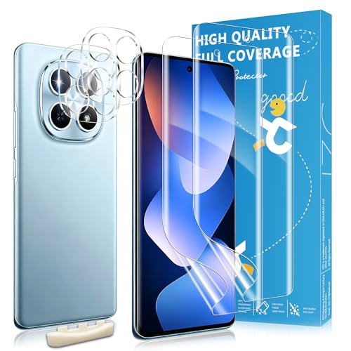 WILLONE Protector de Pantalla para Xiaomi Redmi Note 15, Película de Protector 2 Piezas con 2 x Protector de Lente de Cámara, Autorreparación, Compatible Huellas Dactilares ID, HD Clara
