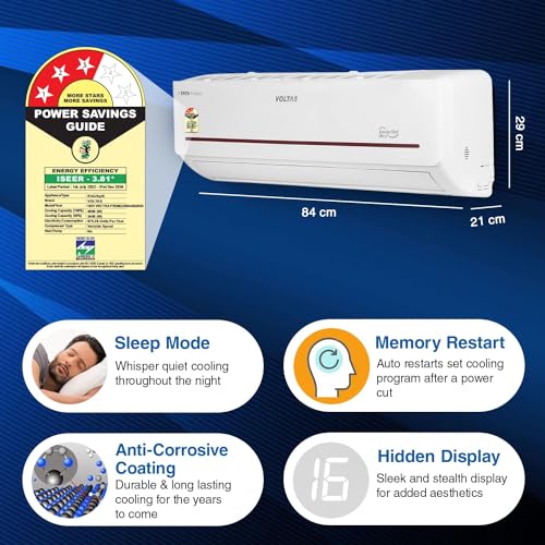 Image of 1.5 Ton 3 Star Adjustable Inverter Split AC(Copper, 183V Vectra Prism, 4-in-1 Adjustable Mode, White)
