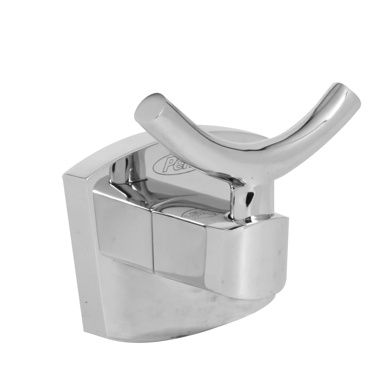 P E R K Double Robe Hook Brass (Series 71), Wall Hanger Hooks for Hanging Clothes Strong Self Adhesive Magic Sticker Home, Kitchen, Office, Bathroom, Bedroom, Door Organizers, Accessories