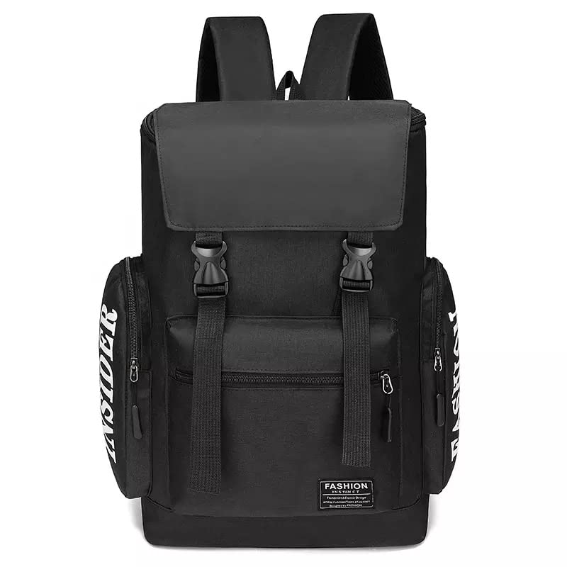 BANQLYN Backpack, Travel Backpack Laptop Bag for Women Men, with USB Charging Port, Waterproof Fashion College School Accessories Backpack Fits (Black)