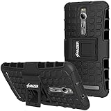 Amzer Impact Resistant Hybrid Warrior Case with Kickstand for Asus Zenfone 2 ZE550ML, Asus Zenfone 2 ZE551ML - Retail Packaging - Black