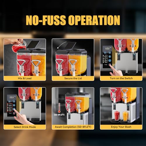 Image of Commercial Slushie Machine, 8L x 2 Dual Tank Margarita Machine