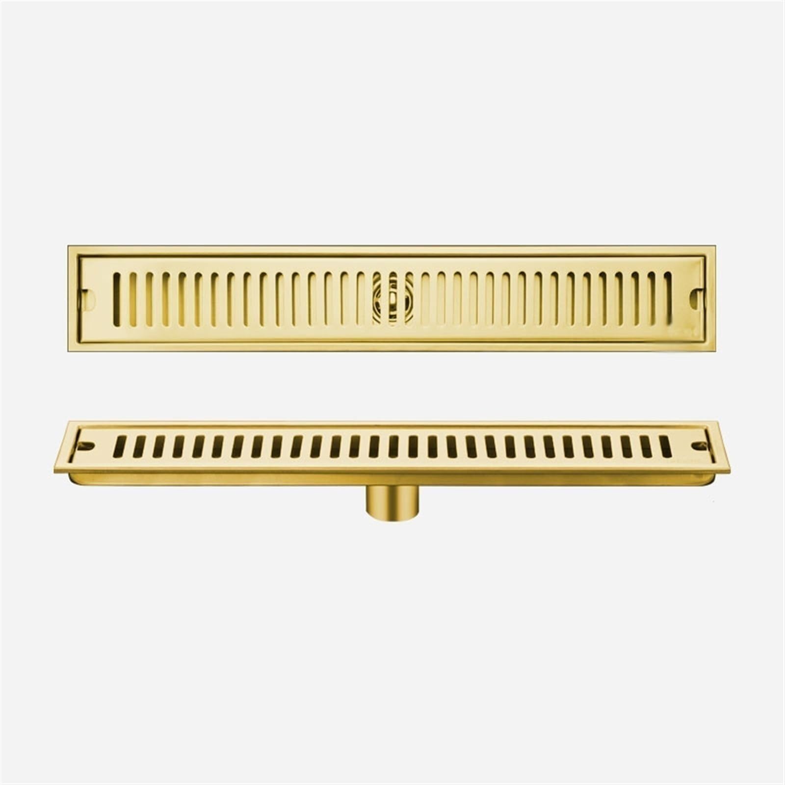 Rectangular Desagüe de Ducha Lineal de Acero Inoxidable 304, Desagüe Lineal Desagüe De Suelo Cubierta Desmontable, Profesional Desagüe Lineal Desagüe De Suelo for Cocinas, Baños y Aseos(Gold,60cm)