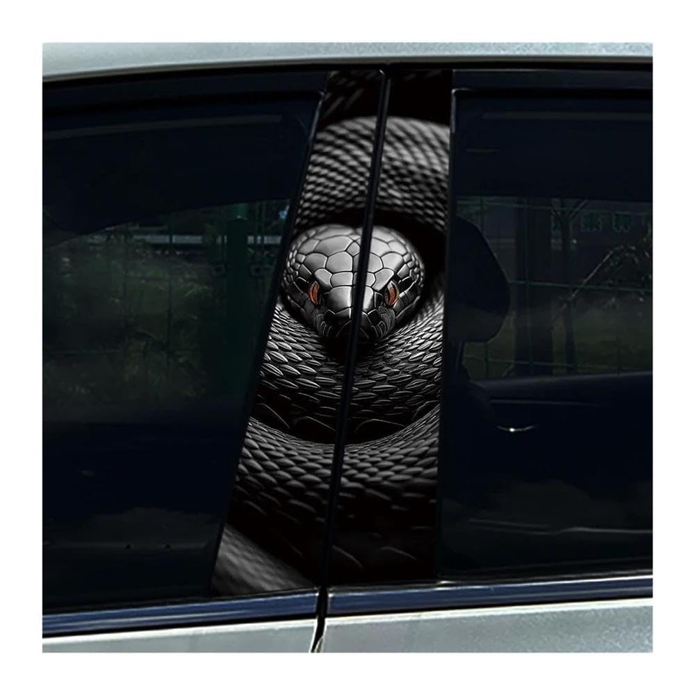 Decorative Items 2PCS Car Center Pillar Sticker Viper Snake Medusa B Pillar Protective Film Decoration(I)