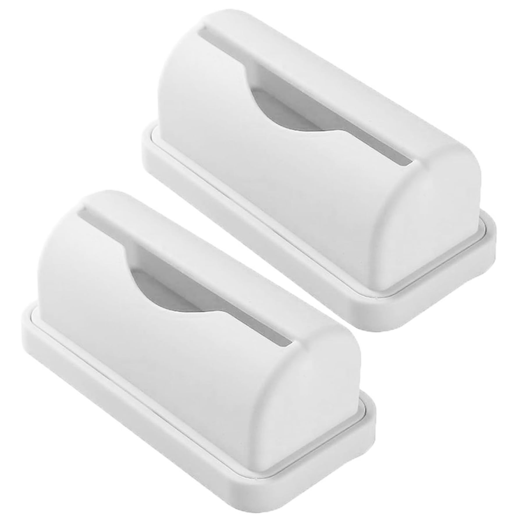 Uanqfegy White Trash Bag Dispenser 2Pcs, Plastic Adhesive Mount Trash Can Liner Holder Reusable For Wall Cabinet Garbage Bottom/ 6X3